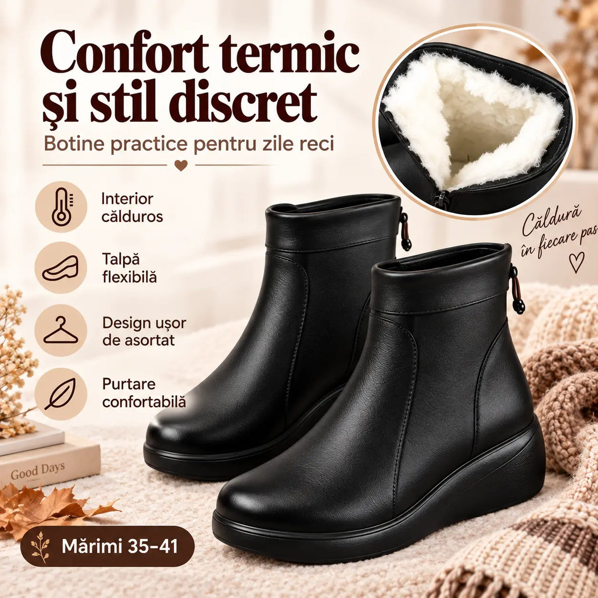 【35-40】Cizme antiderapante italienești pentru femei realizate manual din piele naturală
