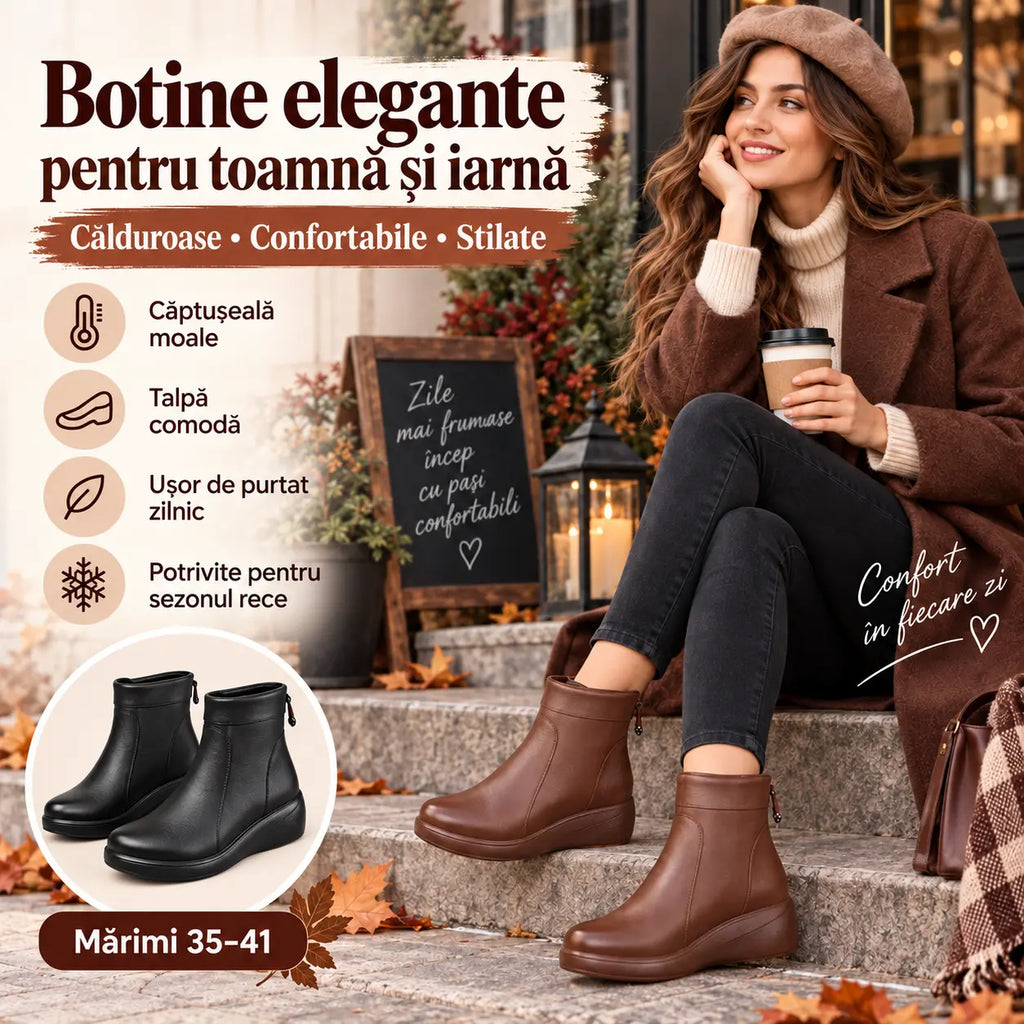 【35-40】Cizme antiderapante italienești pentru femei realizate manual din piele naturală
