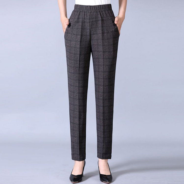 ✅👖【XL-5XL】Pantaloni mărime mare pentru femei de vârstă mijlocie și în vârstă, pantaloni drepți, lejeri, casual, slim【45-87.5kg】