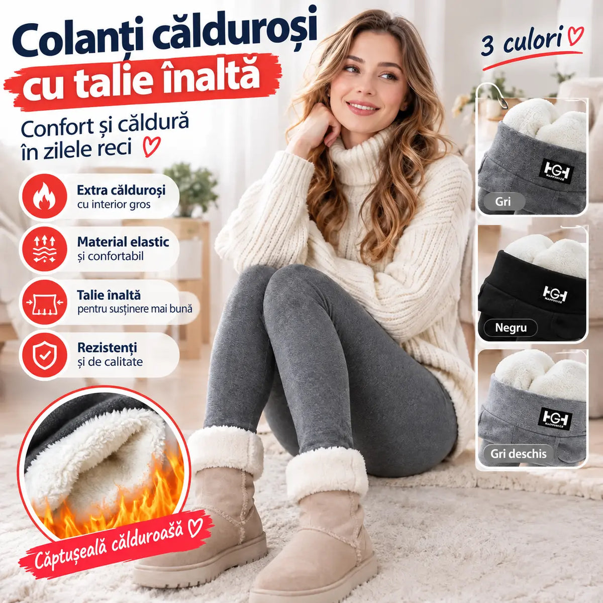 🌈🌟【M-3XL】Lână de oaie plus îmbrăcăminte exterioară îngroșată de catifea, jambiere de toamnă și iarnă din catifea austriacă